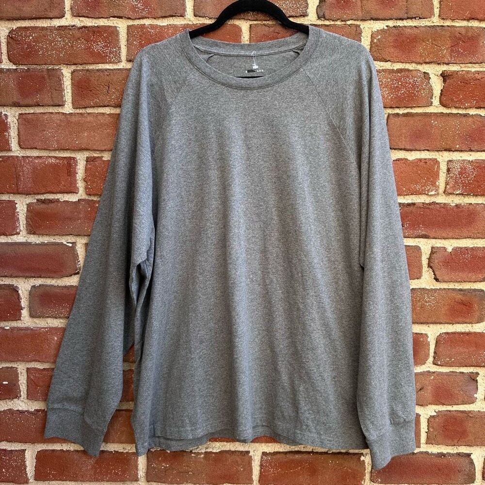 Everlane $58 Raglan Crew Neck Long Sleeve T Shirt Gray Men’s XXL NEW - Picture 2 of 9